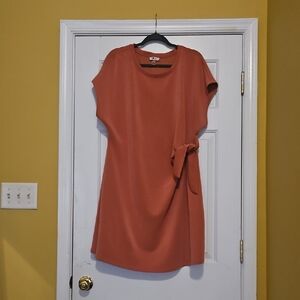 Cable & Gauge Terracotta Mini Dress with Side Tie